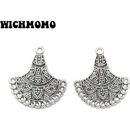2019 New 4pieces 33*30MM Retro Zinc Alloy Fan Shape Connectors Charms Pendants for DIY Necklace Jewelry Accessories