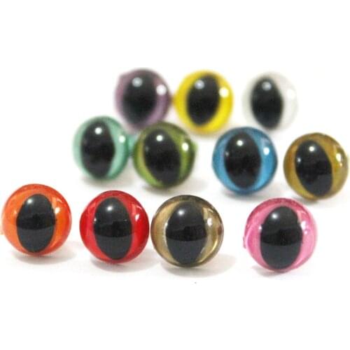 400pcs--tiny 9mm colorful safety cat eyes+ back washer for plush doll --color option