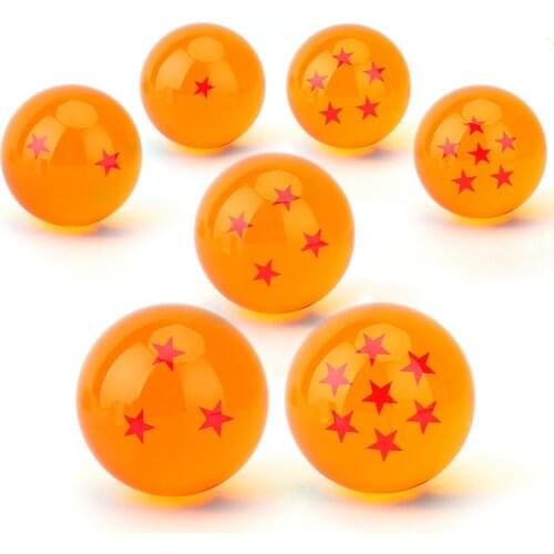 5.7cm No Box Yellow 7 Stars Crystal Resin Balls PVC Action Figure Anime Collection Model Toys