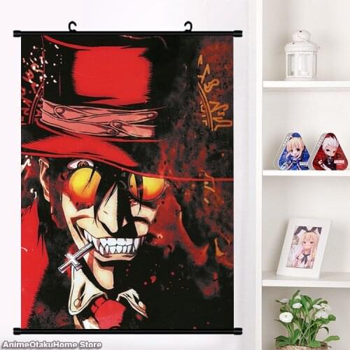 Anime Hellsing Alucard Seras Victoria Heinkel Wolfe Wall Scroll Mural Poster Wall Hanging Poster Home Decor Art Collection