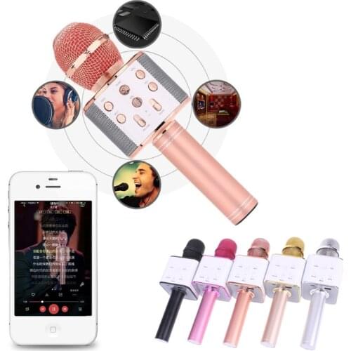 Wireless Karaoke Microphone Bluetooth Speaker Track Surround Sound Voice Q7