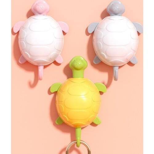 Seamless hole-free sea turtle hook self-adhesive hook wall door hanger key debris hook bathroom kitchen sticky rack