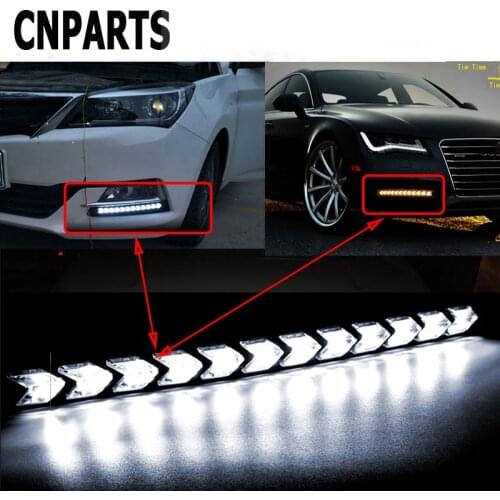 CNPARTS 2PC For Citroen C5 C4 C3 Mini Cooper Opel Astra H G J Vectra Saab Car LED DRL Fog Lamp Turn Signals With Yellow Steering