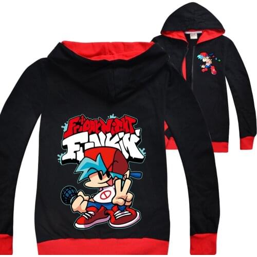 Girls Friday Night Funkin Hoodies Cartoon Sweatshirt Clothing Child Zipper Outerwear Spring Autumn Jacket Coats Kids Hooded Top
