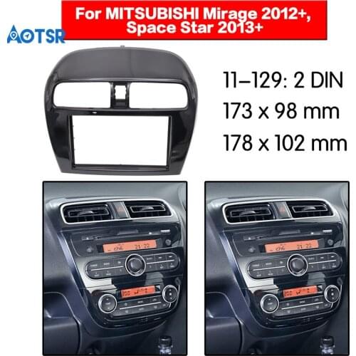 Double Din Radio Fascia for Mitsubishi Mirage Space 2012+ Panel Dash Mount Installation Trim Kit Face Frame GPS DVD player CD