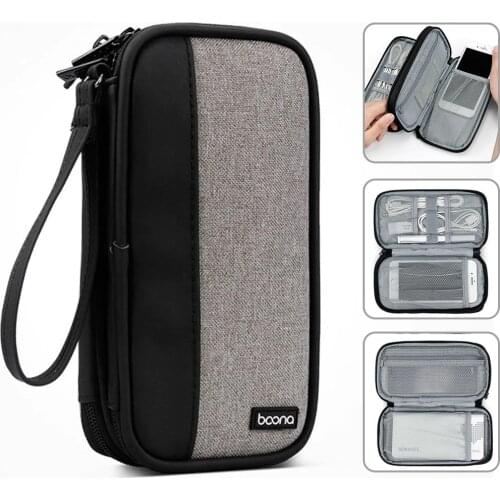 Double Layer Electronic Organizer Bag, Travel Gadget Bag For USB Cable, SD Card, Hard Drive, Power Bank, Chargers etc