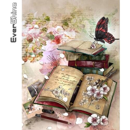 Evershine 5D Diamond Embroidery Butterfly Cross Stitch Diamond Painting Flower And Animal Picture Of Rhinestones Home Decor