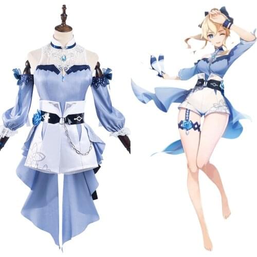 Genshin Impact Qin Cosplay Costume Adult Female Dress Outfits Halloween Carnival Suit