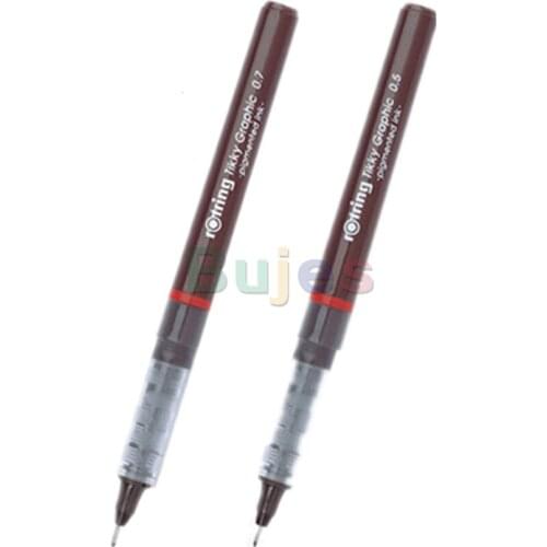 Rotring Tikky Fine Liner Fiber Tip Graphic Pen, 0.1/0.2/0.3/0.4/0.5/0.7/0.8 mm, Black Ink,provides a smooth consistent line