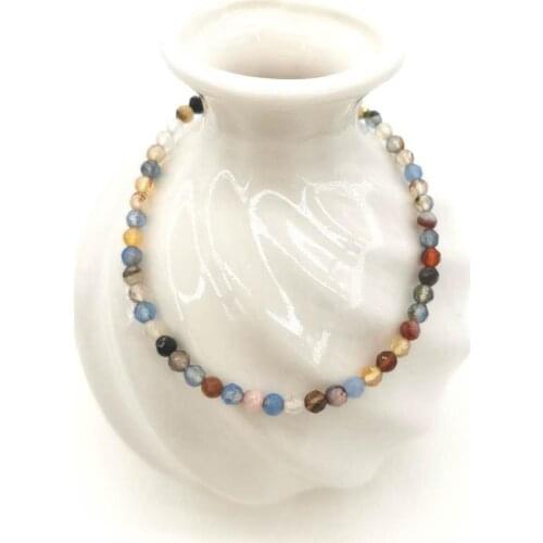 Dainty Faceted Onyx Bracelet Genuine Natural Gemstones 14K Gold Filled Multi Colors Delicate Thin Unusual For Women Jewelry