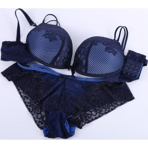 2018 Sexy Cozy Bra Women Lace Bra Set Cotton Embroidery Ladies Underwear Push Up Bra & Briefs Lingerie Set B C Cup 32 34 36