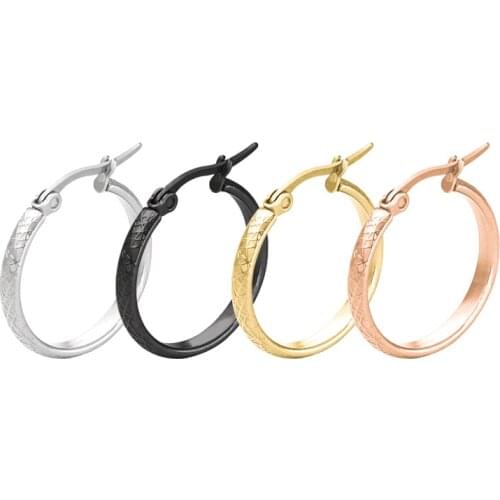 AsJerlya Stainless Steel Hoop Earrings Line Shape Round Earrings For Women And Men Classic Jewelry Wholesale Hoop Earrings