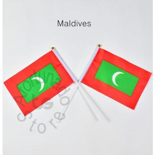 Maldives 14*21cm flag Banner hand waving National flag Home Decoration flag banner