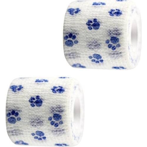 2Pcs First Aid Medical Self-Adhesive Elastic Bandage Gauze Tape White Blue non-woven fabric self adhesive bandage