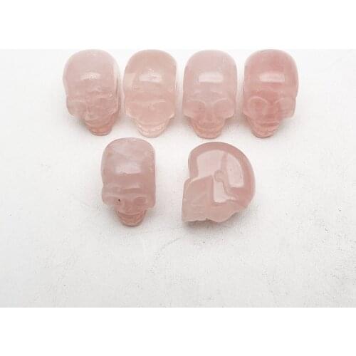 Fashion Roses Quartz natural stone skull Necklace pendants for jewelry making Charm accessories 6pcs/lot Free shipping wholesale