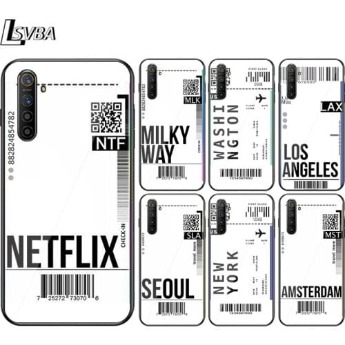 Fashion Travel Air Ticket For OPPO Find X3 X2 F19 F17 RX17 F15 R15X K5 K3 K1 R9S F11 F9 F7 F5 Neo Pro Lite Black Phone Case