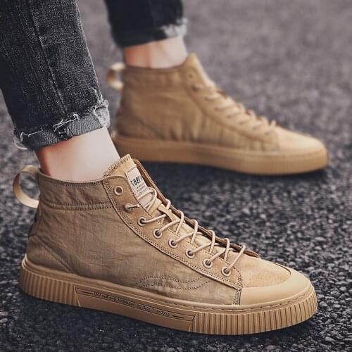 Mens High-top Canvas Shoes Summer 2019 New Korean Version Of The Wild Trend Mens Sports Breathable Shoes