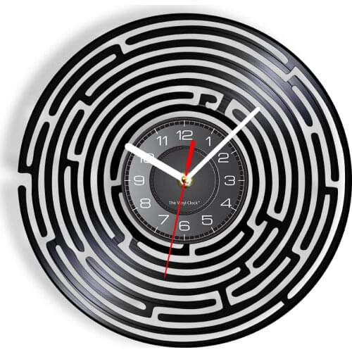 Abstract Labyrinth Minimalist Wall Clock Decorating Articles Around The World Mystik Maze Modern Design Vinyl Record Wall Clock