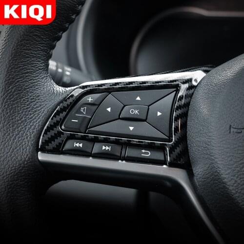 KIQI Carbon Fiber Car Steering Wheel Panel Control Knob Cover Trim for Nissan Dayz Sunny Versa Altima Juke 2019 2020 2021 Acc