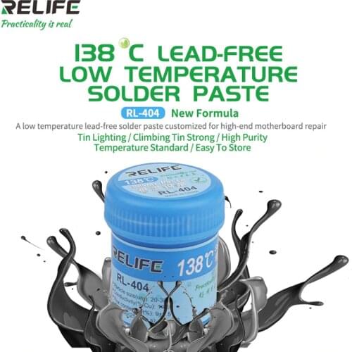 RELIFE RL- 404 138°C low temperature solder paste for IPHONE X XS XSMAX Lead-free tin pulp