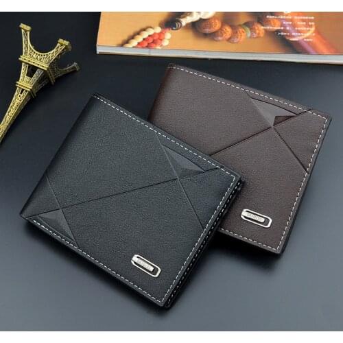 2020 New Casual Wallet for Men Multi-card Slot Short Fashion Wallet Male Youth Thin Three-fold Soft Wallet Horizontal Coin Purse