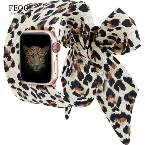 FEOOE Applicable To Apple Iwatch 1/2/3/4/5/6 Generation Watch Strap New Silk Scarf Ribbon Watch Replacement Strap LXY