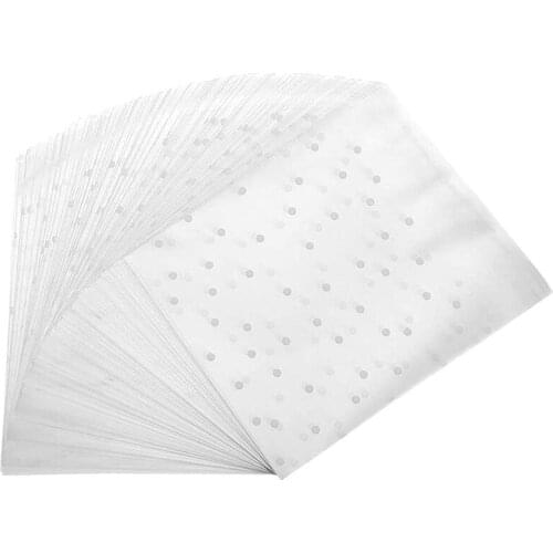 Self-Adhesive Candy Bag Cellophane Biscuit Bag Self-Adhesive Sealed Cellophane Bag White Polka Dot Transparent Bag