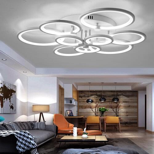 New Design Black White Frame LED Modern Chandelier Bedroom Living Dining Room Kitchen Indoor Loft Home Decoration Lustre Lamp