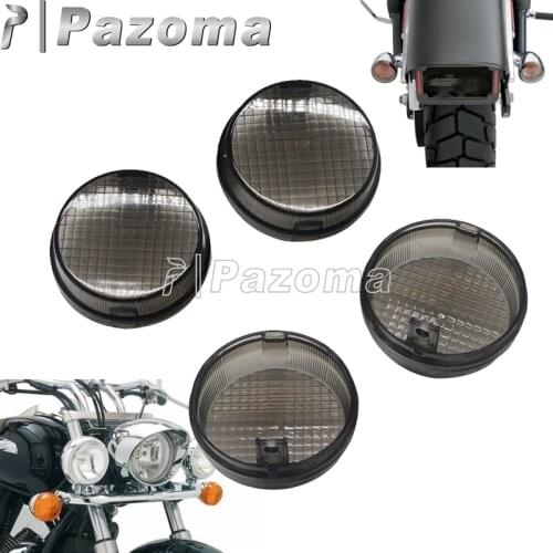 4x 2 3/4" Universal Smoke Bullet Turn Signal Lens Cover Turn Indicator Blinker Replace Lens For Honda Rebel Shadow VT VTX 1300