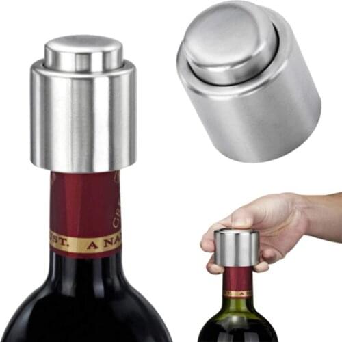 Vacuum Stainless Steel Wine Bottle Stopper Champagne Sparkling Sealer Keep Fresh Sealed Stopper Wine Accessories Bar Accessories