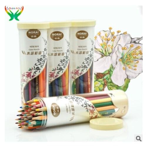 36/48 color Water soluble lead color pen for childrens graffiti sketch and drawing Hexagonal pen rod Cylinder set art supplies