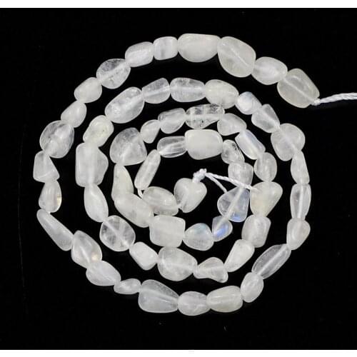 YHBZRET White Moonlight Natural Stone Irregular Gravel spacers Chips beads for Jewelry bracelets necklace making DIY 4~7mm 15