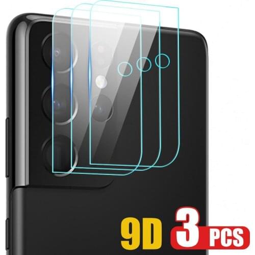 3Pcs 9D Full Cover Camera Lens Protector For Samsung Galaxy S21 Ultra Plus Tempered Glass For Samsung Note 20 Ultra S20 Plus