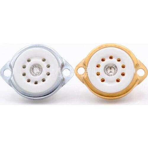 10Pcs new 9pin tube GZC9-F sockets ceramic base 12AX7B,12At7,El84,6N1,7025,6E2,12Au7