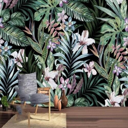 Milofi Custom 3D Wallpaper Mural Tropical Rain Forest Flowers Birds Plants Forest Dining Room Mural Living Room Bedroom Wallpape
