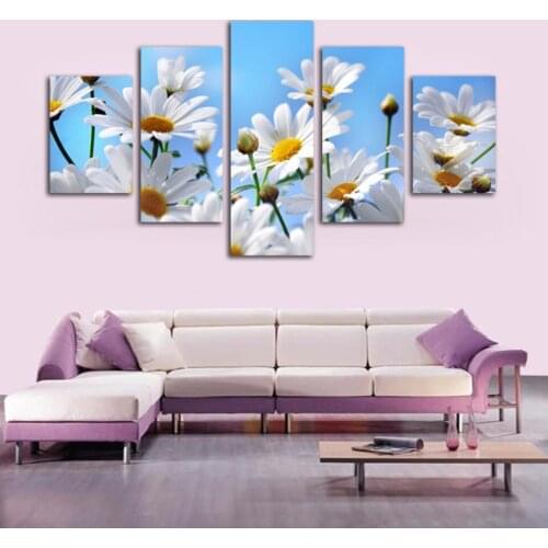 Canvas HD Prints Home Decorative Painting Flower 5 Pieces Plant Wall Art Creative Modular Pictures For Gift Frame Artwork Poster