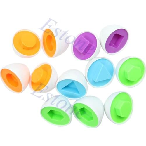 6pcs/set Kid Toy Eggs Shape Wise Pretend Puzzle Wisdom Learning Kitchen Party Gift