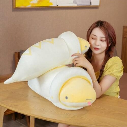 65/80cm Cute Creative Peeling Snake Plush Toys Stuffed Soft Lovely Animals Pillow Dolls For Kids Girls Friends Birthday Gifts