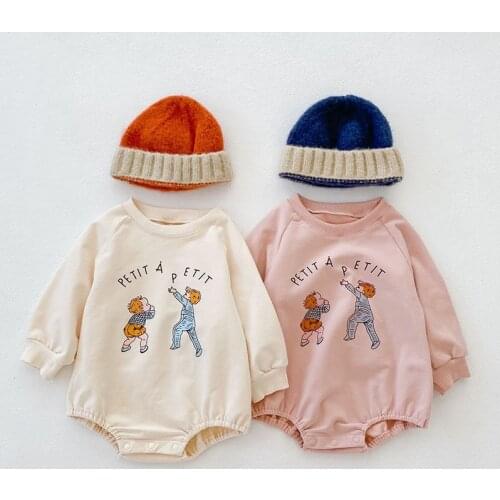 Baby Boys Girl Bodysuits Autumn New Cartoon Print Infant Long Sleeve Cotton Jumpsuit Baby Clothes Outfit