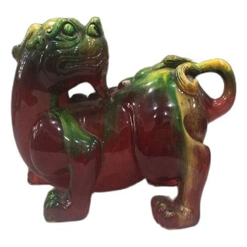 Flower amber (Pixiu mythical animal) ornaments auspicious and lucky and lucky home living room office gift