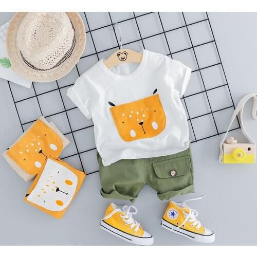 Kids Sports Suit Cartoon Sports Sets Boys Clothes T-Shirt Summer Cartoon Suits Toddler Girls Sets Top+pant 2Pcs Sets