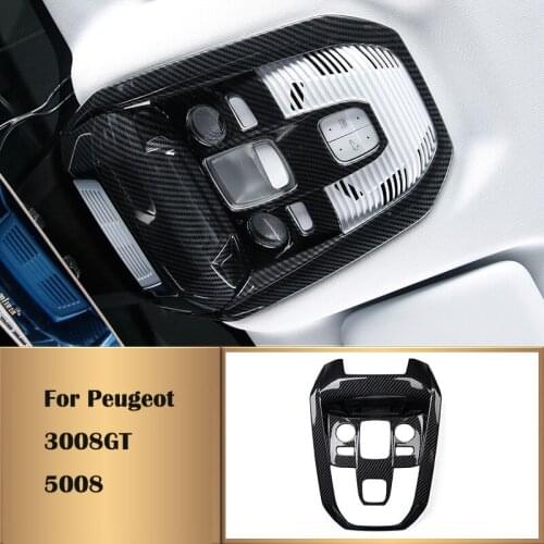 For 2017 2018 Peugeot 3008 GT 5008 Accessories ABS Chrome Car Front Reading Lampshade Panel Cover Trim Car Sticker Styling