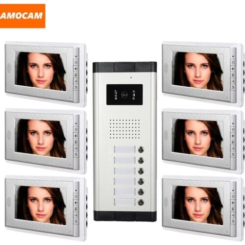 6 unit apartment intercom entry system 7 Inch Video Door Phone Intercom System Video Doorbell visual intercom for Apartment