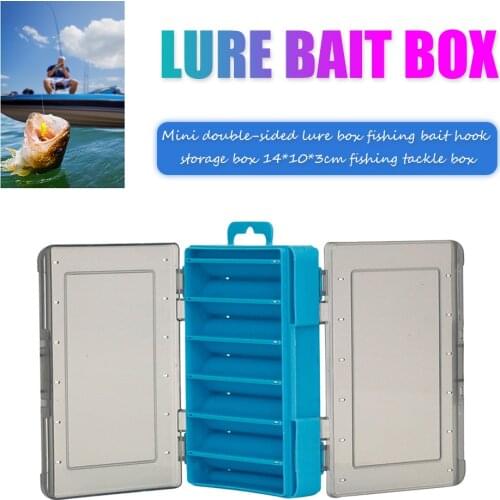 Double Sided Fishing Tackle Box Multi ​Compartments Bait Lure Hook Storage Box Fishing Accessories Plastic Storage Case