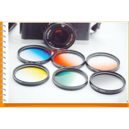 Gradient Gnd grey blue orange purple yellow Filter 37 40.5 43 46 49 52 55 58 67 72 77 82mm Fo DSLR canon nikon sony pentax fuji