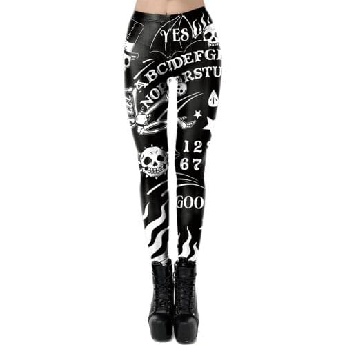Personality retro skull simple print casual Leggings woman