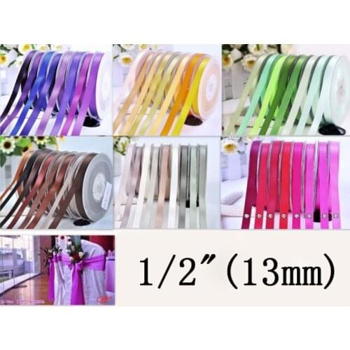[IuBuFiGo] 1/2"(13mm) Double Face Ribbons Satin Decorate Tape 100yard/roll