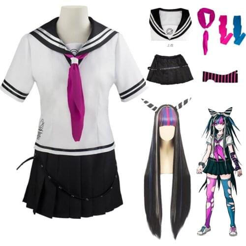 Anime Danganronpa Ibuki Mioda Cosplay Costume Women Dresses School Uniform Sailor Suit Skirt Set