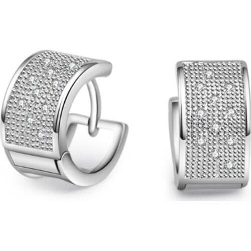 Hot classic personality temperament fashion trend quality zircon female models silver plated ear rings YE036