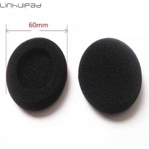 Linhuipad 10 PCS black 60mm Replacement Foam Earpads Cushion for Logitech H600 H330 H340/Aiwa HP-CN5/Labtec Axis 502 headset